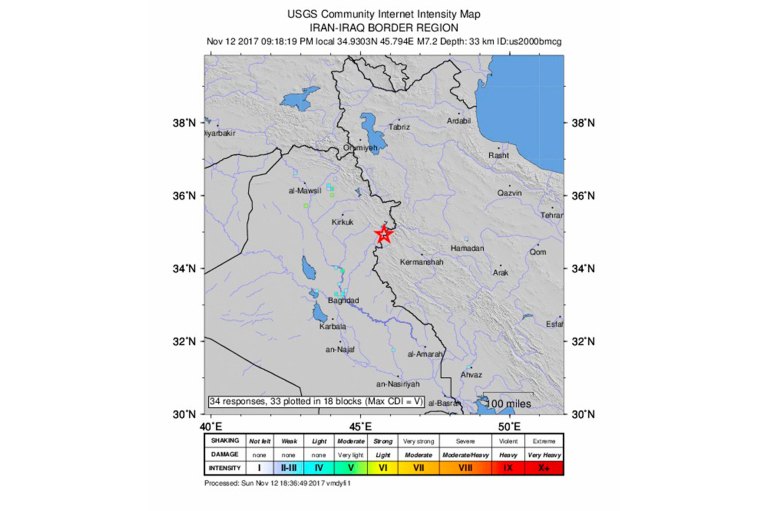 Sube a 135 la cifra de muertos por terremoto en frontera irano-iraquí