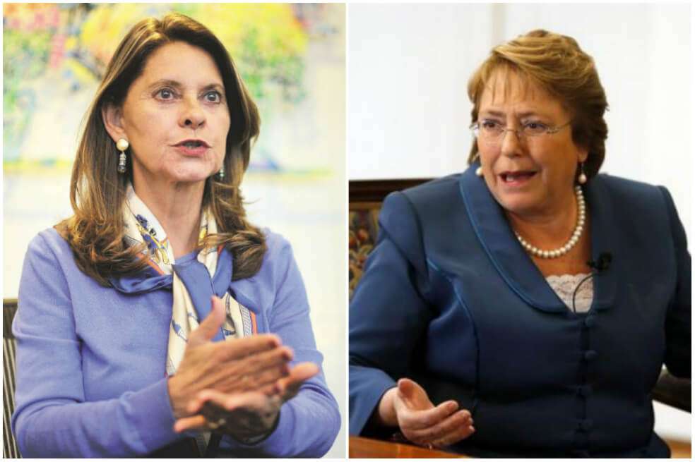 Marta Lucía Ramírez y Michelle Bachelet. / Gustavo Torrijos - El Espectador / Archivo