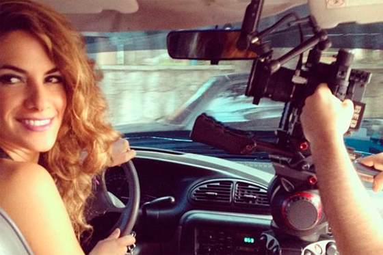 Naty Botero en la grabación del video "Malahiel".