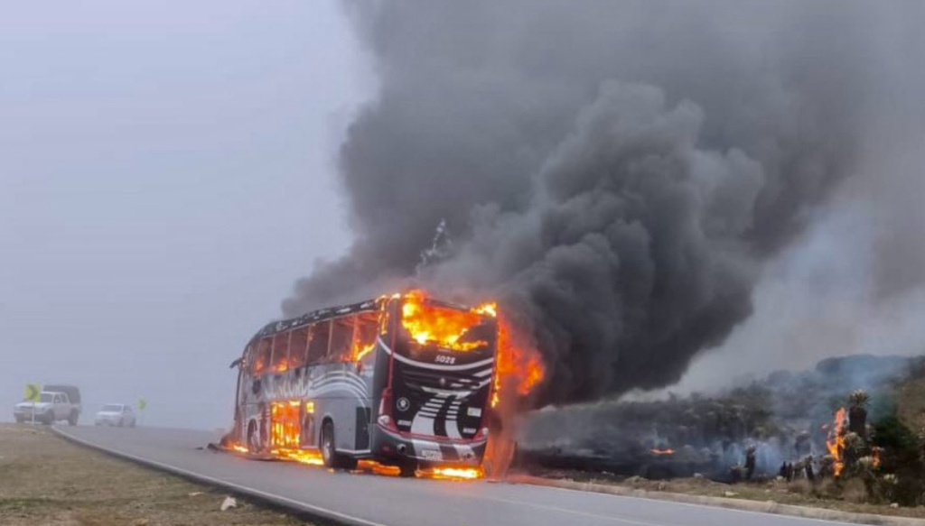 Bus incendiado Santander