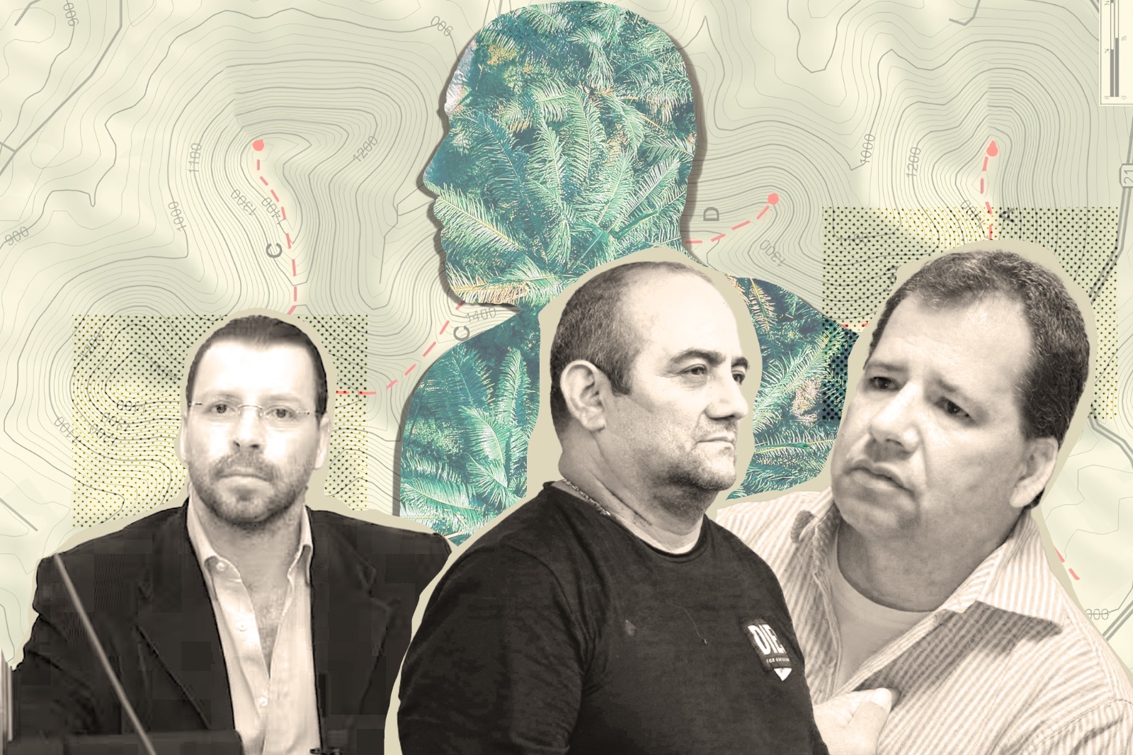 Alias El Alemán, Otoniel y Don Mario, fueron algunos de los líderes criminales con los que se relacionó Rivas Ángel./ Ilustración William Niampira.