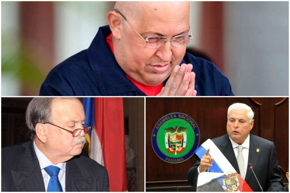 Opiniones de la política venezolana y la división en Panamá. (i) embajador panameño ante la OEA, Guillermo Cochéz, (d) presidente de Panamá, Ricardo Martinelli,