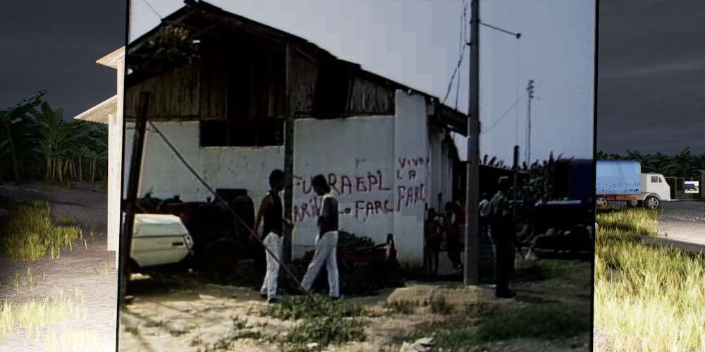 Una de las formas en las que se realizó la geografía de la masacre en 3D de Honduras y La Negra (4  marzo 1988), fue basándose en fotografías aéreas y registros tomados después de los hechos.