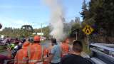 Un BMW se prendió en llamas tras un grave accidente en vía Las Palmas, en Medellín