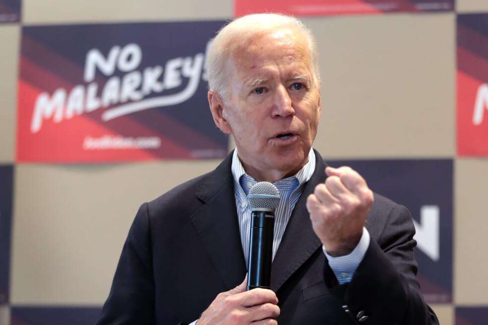 Joe Biden, candidato presidencial demócrata durante mitin. / AFP