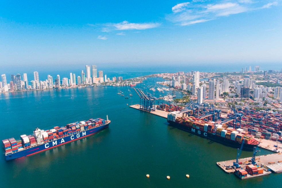 La actividad portuaria y sus operaciones de importación y exportación son unas de las excepciones contempladas en el decreto 457. / Cortesía: Hector Rico Grupo - Puerto de Cartagena