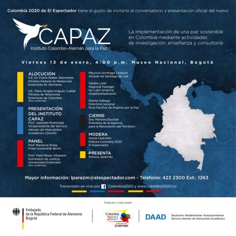 Alemania lanza su instituto de paz en Colombia