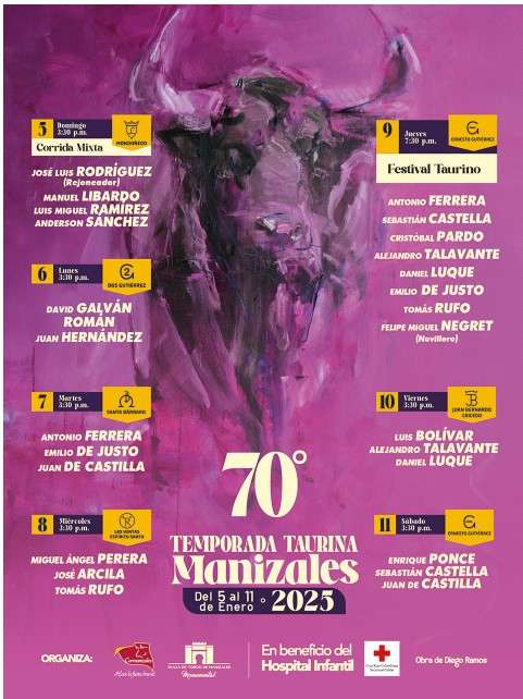 Cartel temporada taurina Manizales 2025