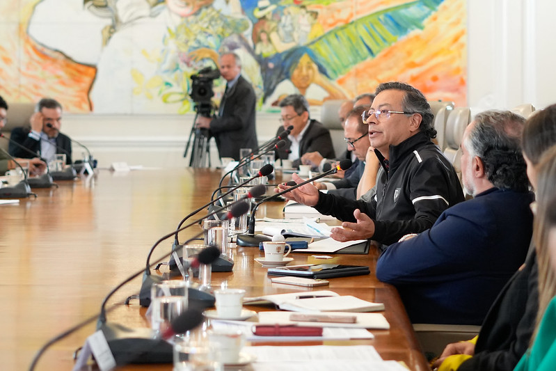 El presidente Gustavo Petro en el consejo de ministros que lideró este martes.