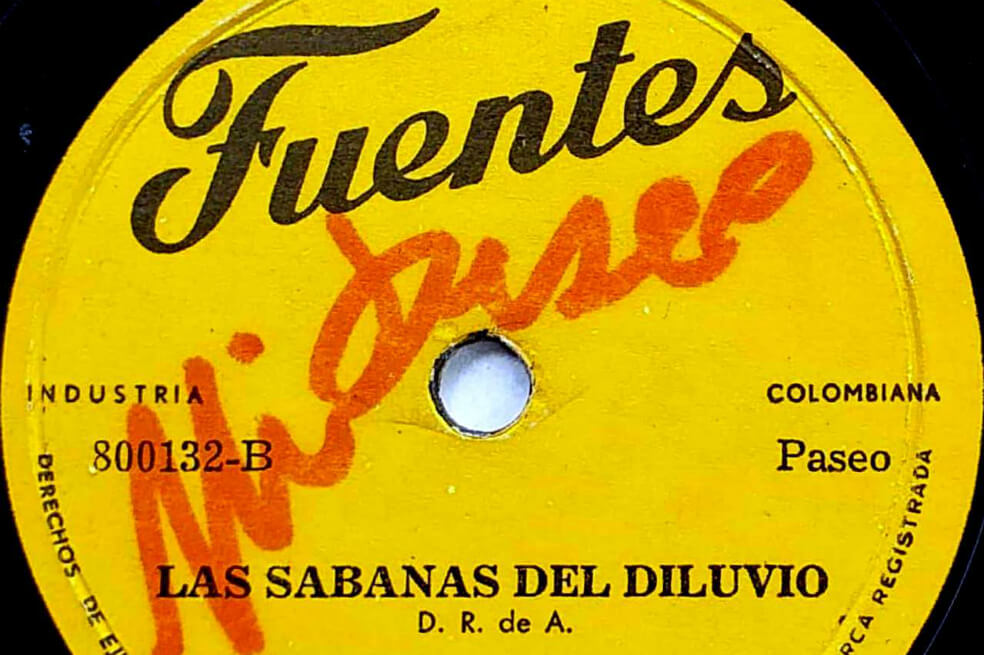 Las Sabanas del Diluvio, formato 78 RPM, grabado en los estudios de Discos Fuentes. / Cortesía