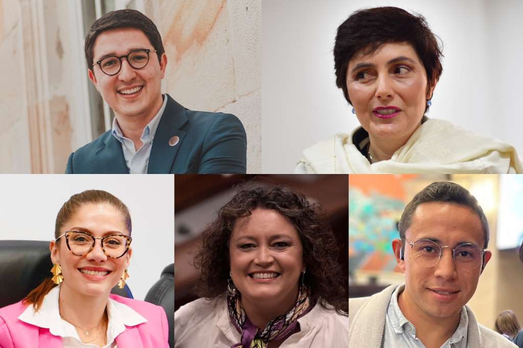 Arriba. Duvalier Sánchez, Carolina Giraldo. Abajo. Catherine Juvinao, Angélica Lozano y Cristian Avendaño.