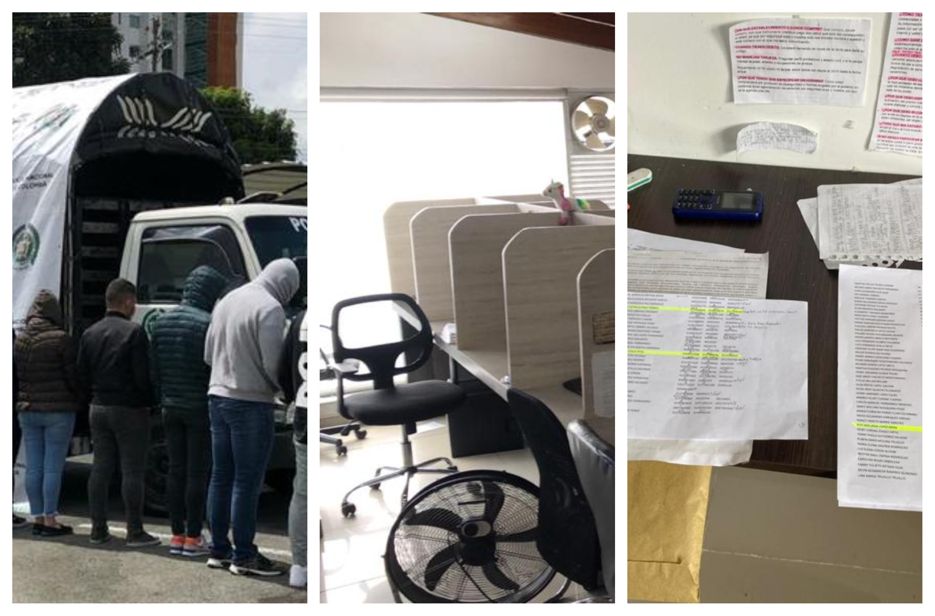 Material de prueba aportado por la Policía en el caso de los "Call Center"