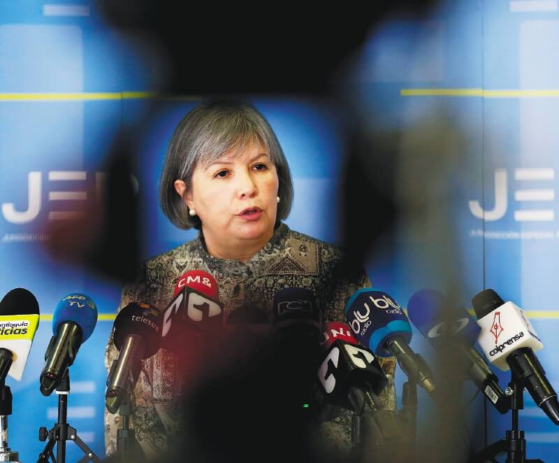 Patricia Linares, presidenta de la JEP, ha hablado de estrategias de desprestigio y desinformación en contra del tribunal. / Efe
