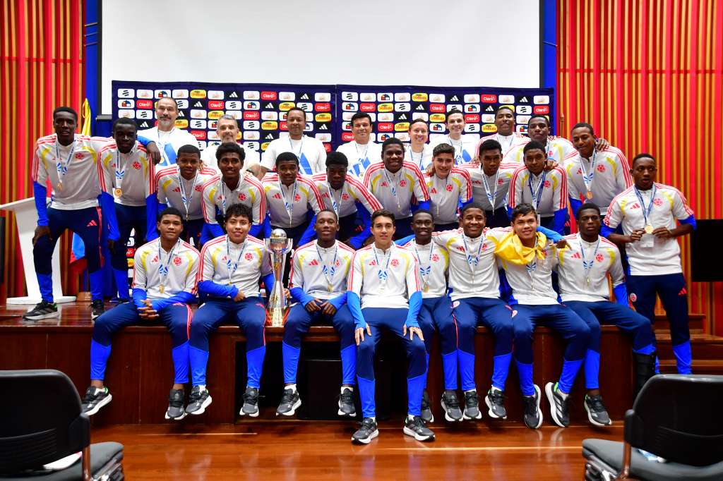 Recibimiento de la selección Sub-17 de Colombia en Bogotá luego de ganar Sudamericano de su categoría realizado en Paraguay
