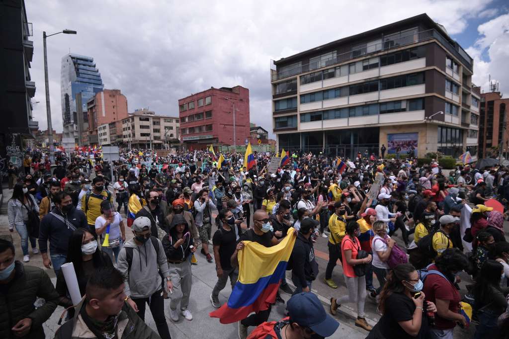Marchas y manifestaciones en las calles de Bogotá, por el día del Trabajo.