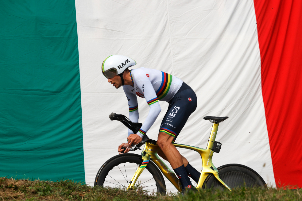 Filippo Ganna en la etapa 14 del Giro de Italia 2020.
