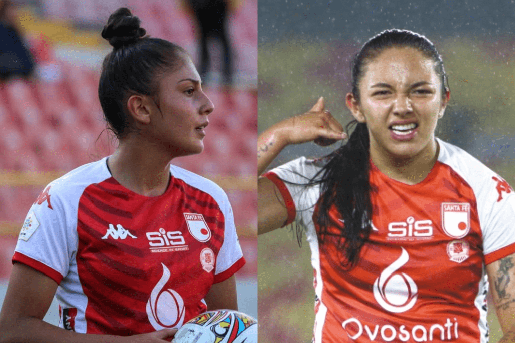 Camila Reyes (der.) y Daniela Garavito, jugadoras de Independiente Santa Fe.