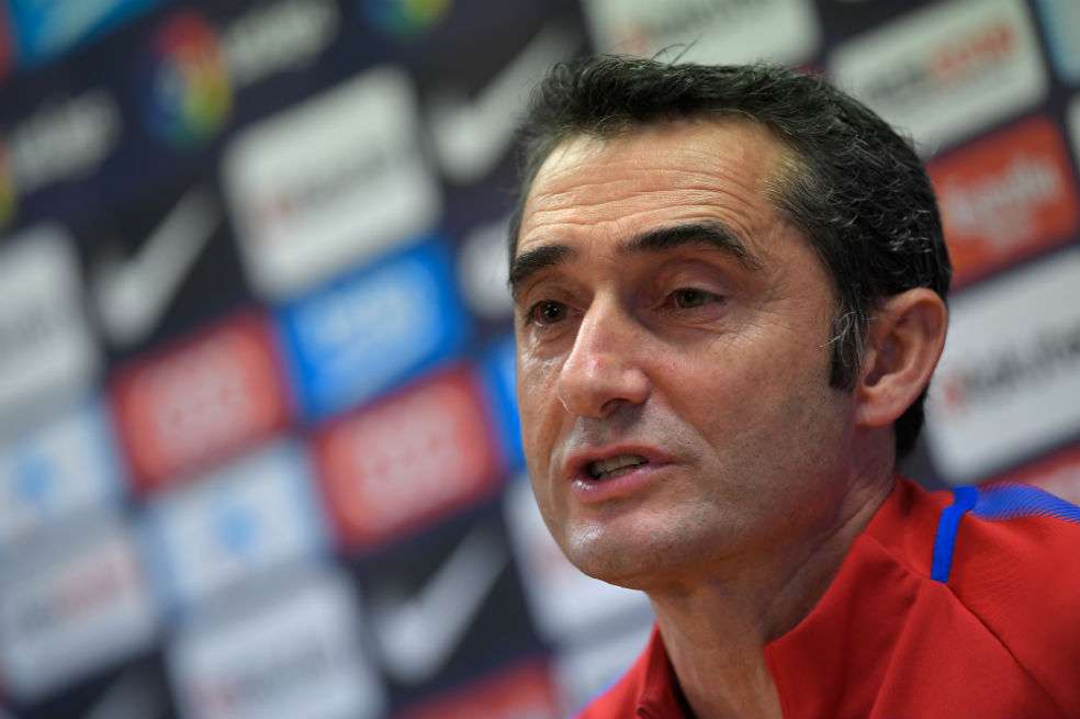 Ernesto Valverde, entrenador del Barcelona. / AFP