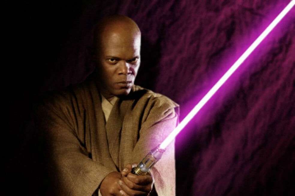 Samuel L. Jackson interpretando al Mace Windu en la saga "Star Wars". / Cortesía Disney