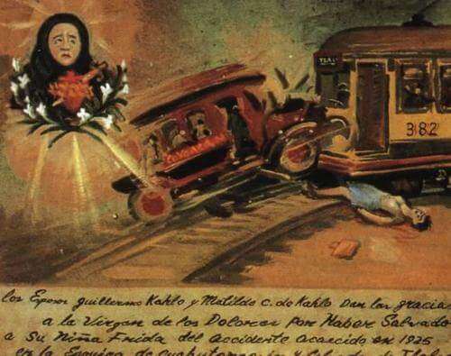 Una de las obras exvoto (cuadros que resaltan las ofrendas que los antiguos hacían a sus dioses) de Frida Kahlo. / Cortesía