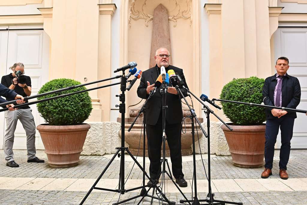 El cardenal Reinhard Marx, arzobispo de Múnich, durante una rueda de prensa.