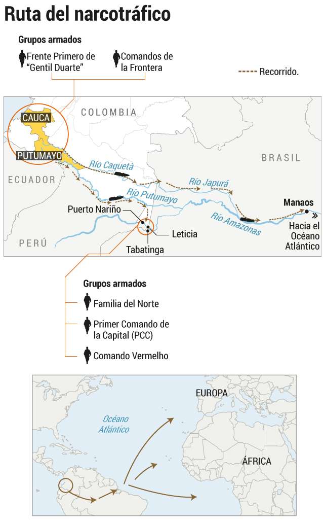 Infografía narcotráfico en Amazonas.