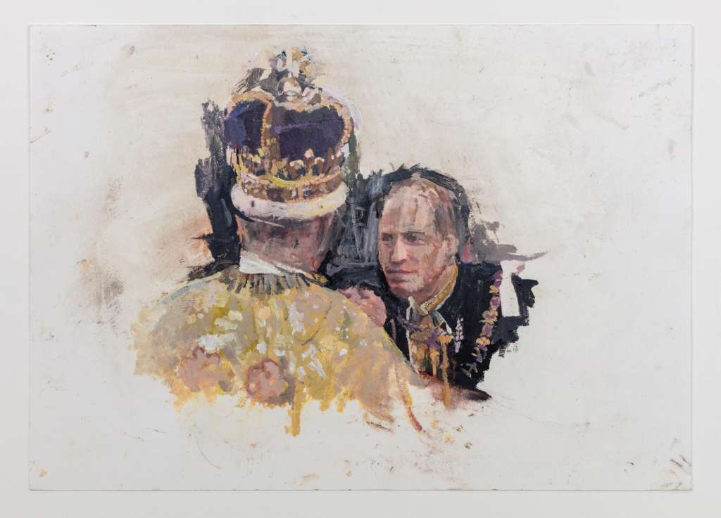 LONDRES (REINO UNIDO), 03/05/2025.- Un conjunto de obras de arte sobre la coronación de Carlos III realizadas por varios artistas seleccionados se han presentado públicamente por primera vez este sábado, antes de que el 6 de mayo se cumpla el segundo aniversario del evento. En la foto, 'The Homage', de Eileen Hogan. EFE/His Majesty King Charles III 2025 SÓLO USO EDITORIAL, PERMITIDO SU USO SÓLO EN RELACIÓN A LA INFORMACIÓN QUE APARECE EN EL PIE DE FOTO (CRÉDITO OBLIGATORIO)