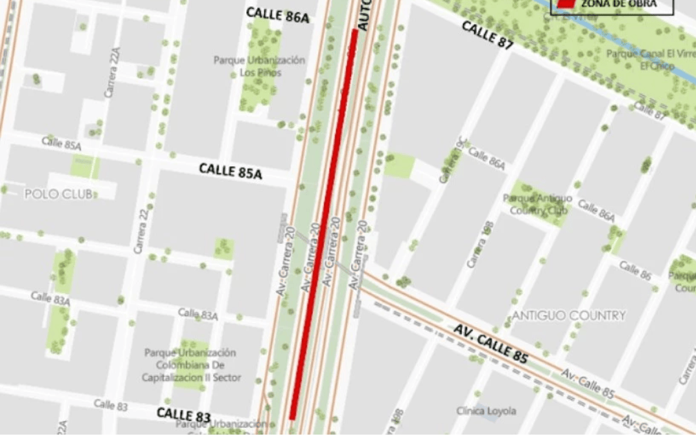 ¡Ojo! Cerrarán andén en la Av. Carrera 50 entre Av. Calle 63 y calle 58A.