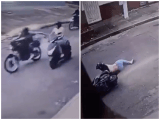 En video: buscan a motoladrón que arrastró a mujer a la que iba a robarle el bolso