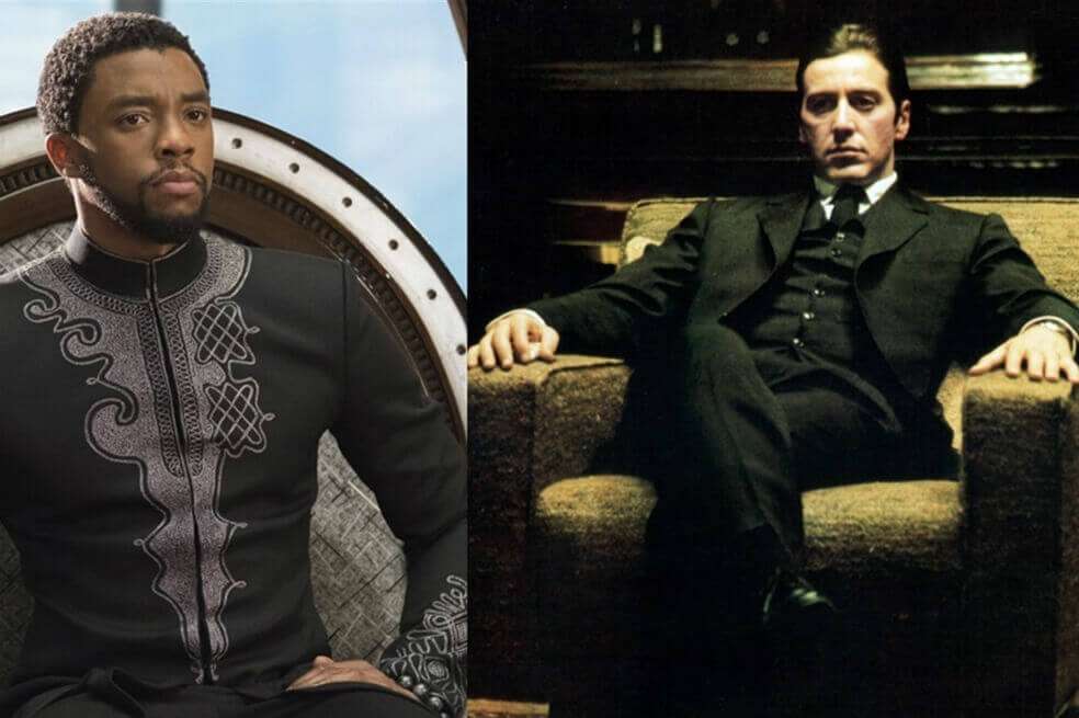 Imágenes emblemáticas de "Black Panther" y de "El padrino". / Cortesía