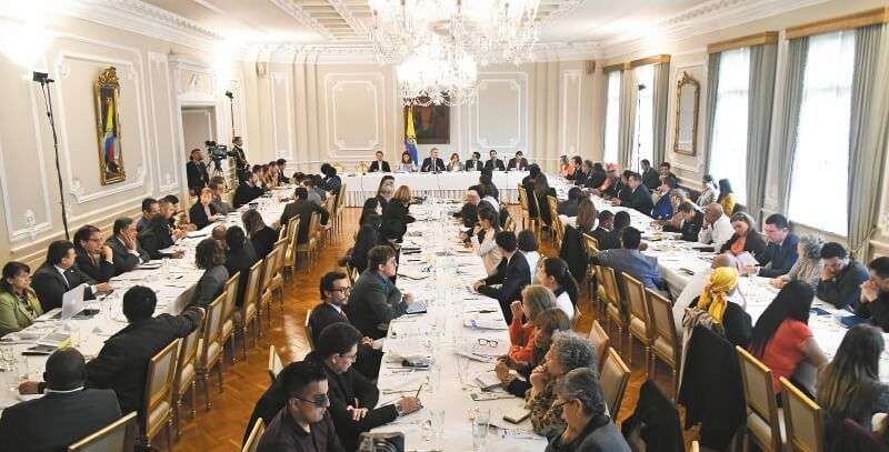 El presidente Duque en la Mesa de Conversación sobre la Paz, el viernes pasado. / Presidencia