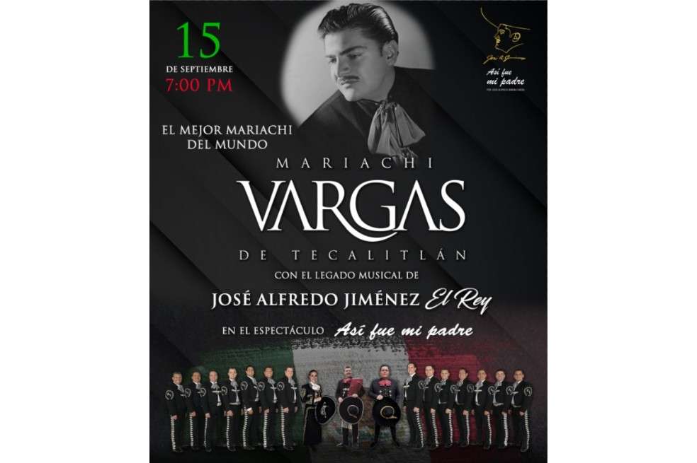 Imagen del espectáculo tributo del Mariachi Vargas de Tecalitlán a José Alfredo Jiménez.