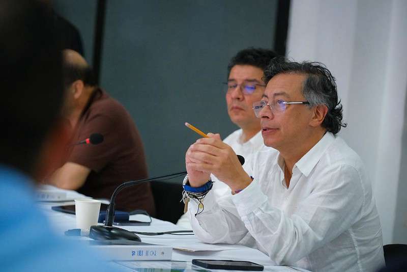 El presidente Gustavo Petro en el consejo de ministros de este lunes, en Montería, Córdoba.