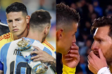 James vs. Messi: fuerte cara a cara en el Argentina vs. Colombia, ¿qué se dijeron?