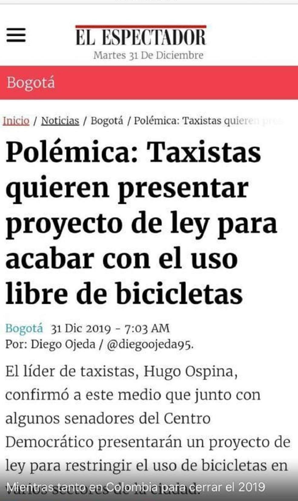 No es la primera vez que la imagen de este medio de comunicación es utilizada para propagar información falsa en redes sociales. Solo por poner un ejemplo, el pasado mes de diciembre estaba divulgando una información, bajo la misma modalidad, en la que se asegura que unos sicarios habían asesinado a una reconocida líder social en una fiesta de fin de año.