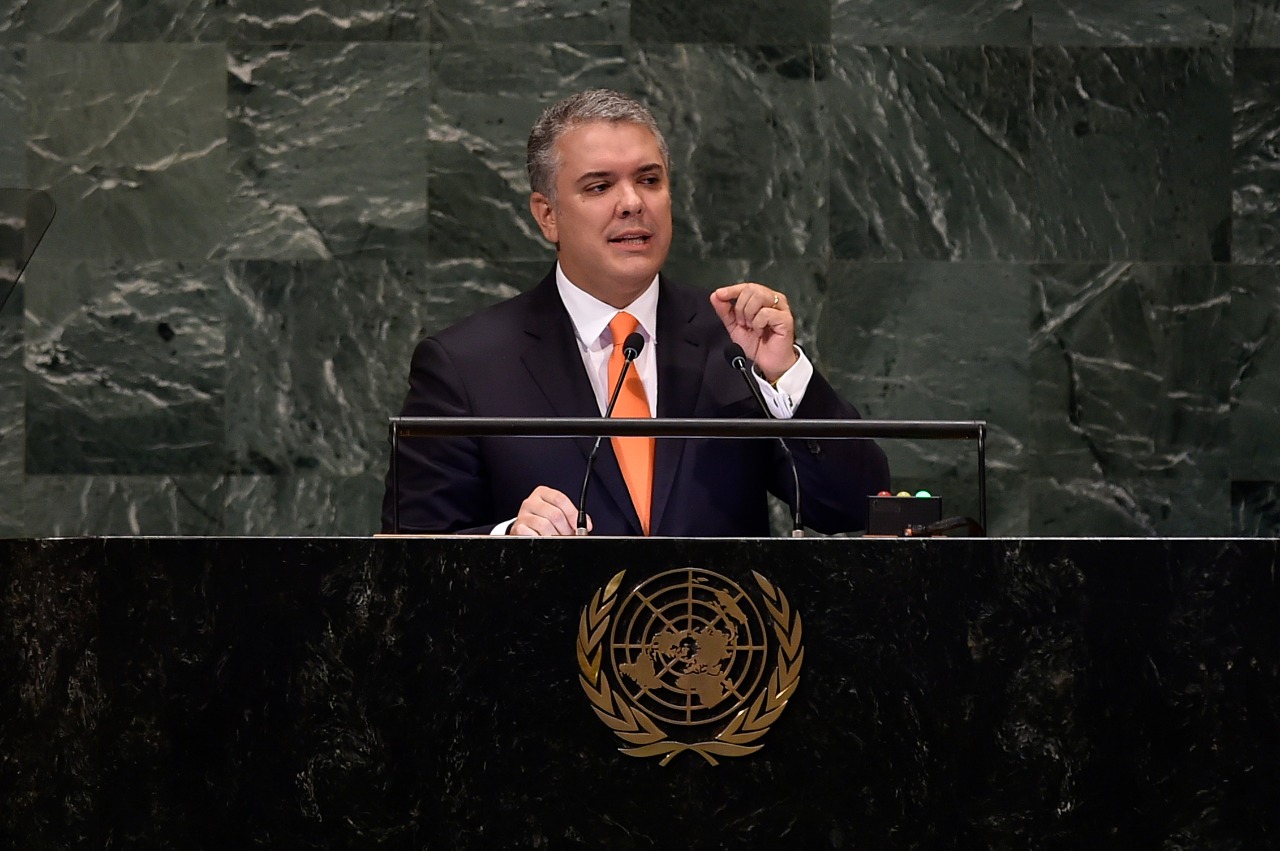 El presidente Duque en su intervención ante la ONU. / SIG