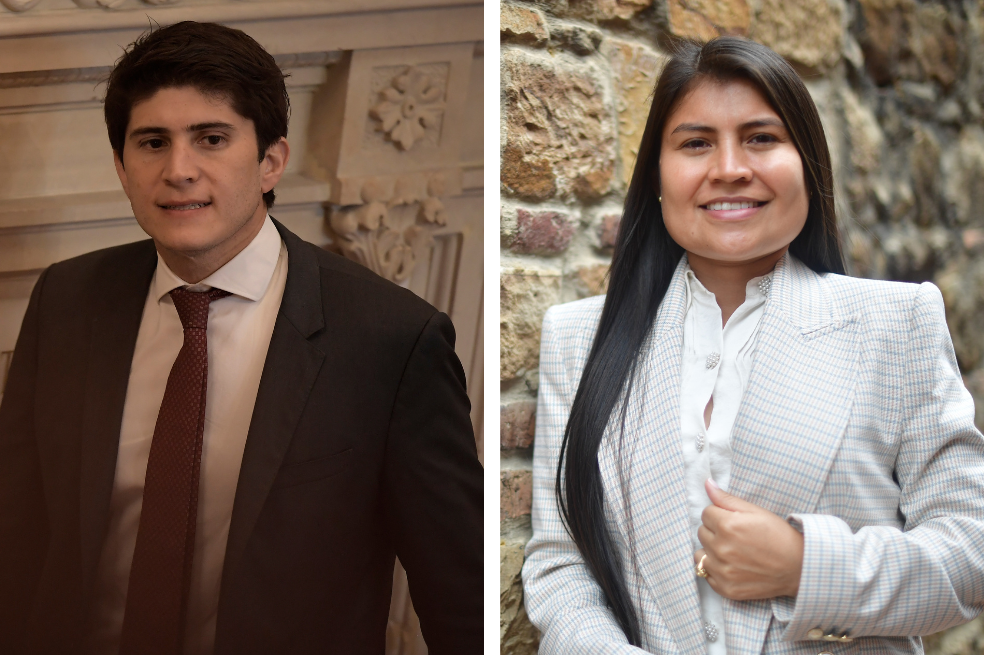 Representantes Wadith Manzur (Partido Conservador) y Karen Manrique (Curul de paz).