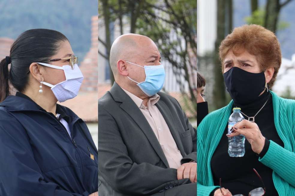 Sandra Ramírez y Carlos Antonio Losada, hoy senadores del partido FARC, le pidieron perdón a Carmenza López, viuda de un edil asesinado en Sumapaz por esa guerrilla en 2008.