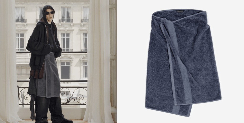 La falda de Balenciaga que parece una toalla ha desatado la locura en redes sociales.