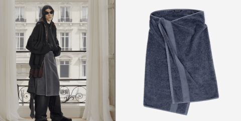 Balenciaga presenta una falda en forma de toalla que cuesta 925 dólares