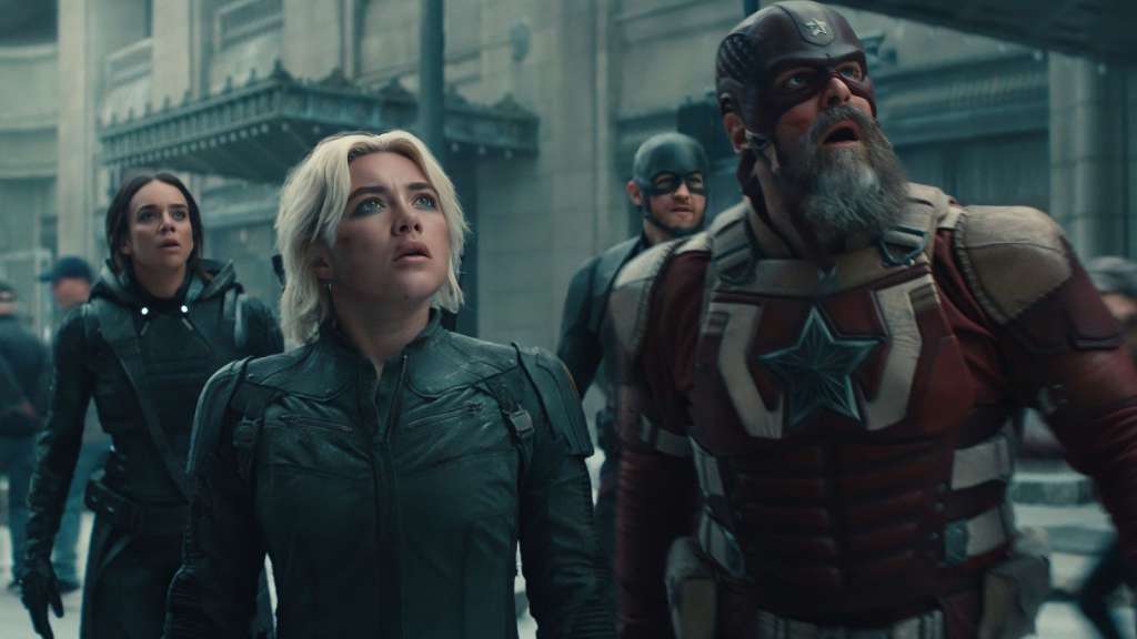 Marvel Studios presenta al equipo poco convencional de antihéroes integrado por Yelena Belova, Bucky Barnes, Guardián Rojo, Fantasma, Taskmaster y John Walker.