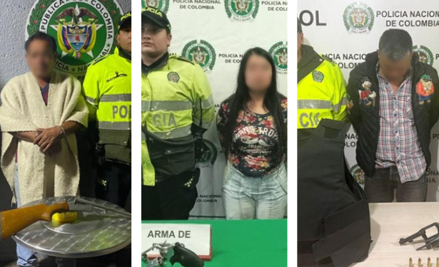 Ciudad Bolívar: capturan a tres personas que portaban una escopeta, un chaleco antibalas y un revólver.