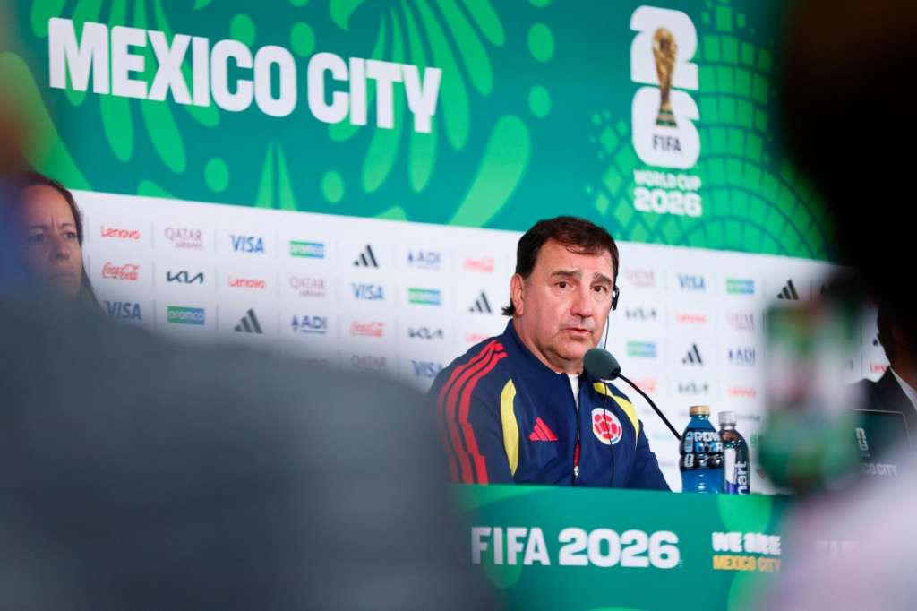 Colombia's Argentine head coach Nestor Lorenzo gives an MD-1 press conference at the Mexico City Stadium in Mexico City on June 16, 2026, on the eve of the 2026 World Cup Group K football match between Uzbekistan and Colombia. (Photo by Rodrigo Oropeza / AFP)
