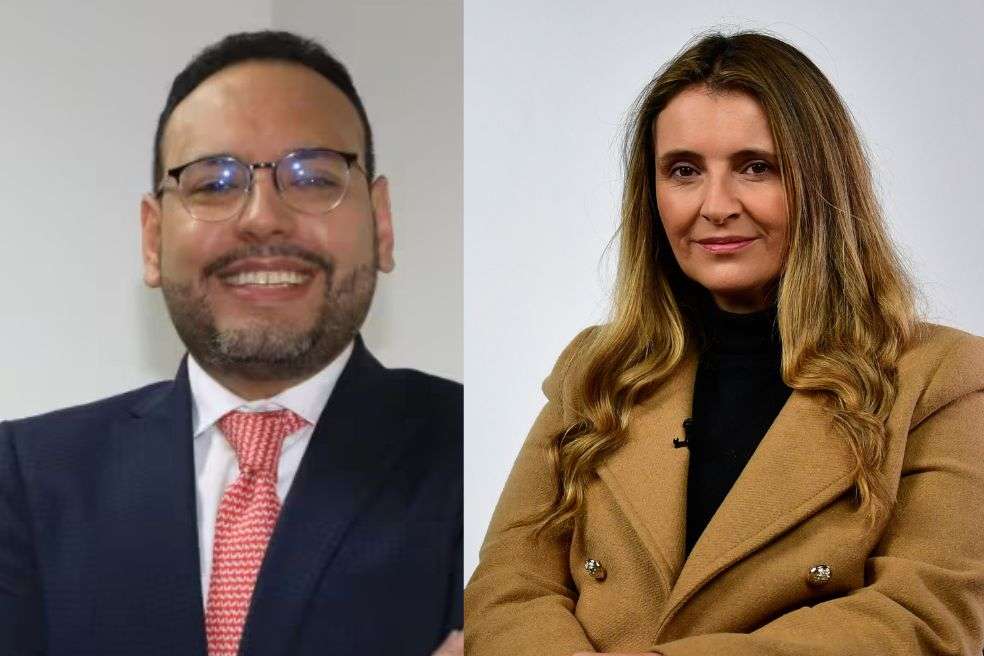 El ministro de las TIC, Julián Molina, y la senadora Paloma Valencia (Centro Democrático).