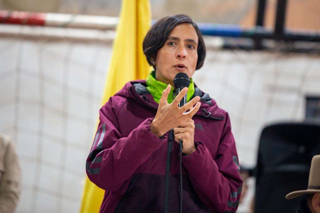 La ministra durante el encuentro en Socha, Boyacá
