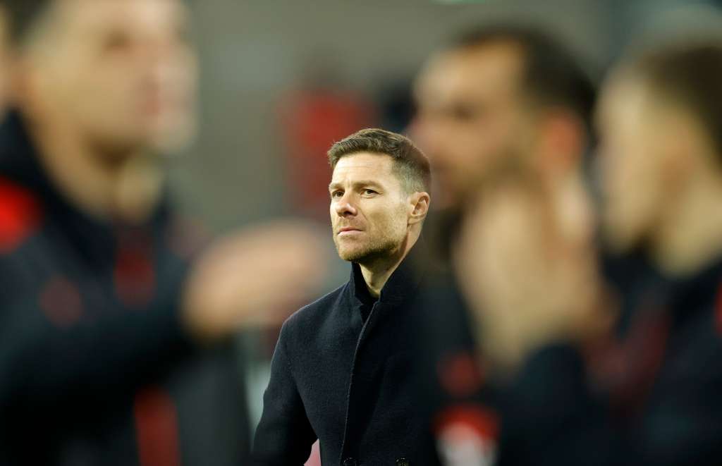 Darmstadt (Germany), 03/02/2024.- Leverkusen's head coach Xabi Alonso reacts after the German Bundesliga soccer match between SV Darmstadt 98 and Bayer 04 Leverkusen in Darmstadt, Germany, 03 February 2024. (Alemania) EFE/EPA/RONALD WITTEK CONDITIONS - ATTENTION: The DFL regulations prohibit any use of photographs as image sequences and/or quasi-video.