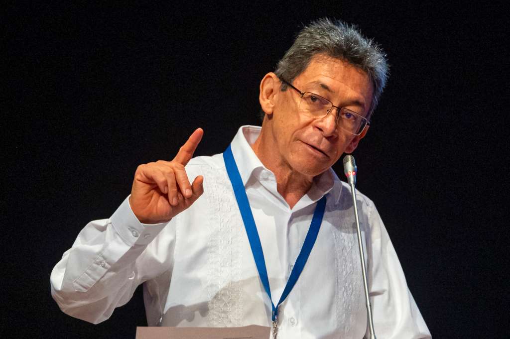 Colombian Deputy Health Minister Jaime Urrego speaks during the World Health Organization's second global conference on air pollution and health in Cartagena, Colombia on March 25, 2025. (Photo by Manuel Pedraza / AFP)