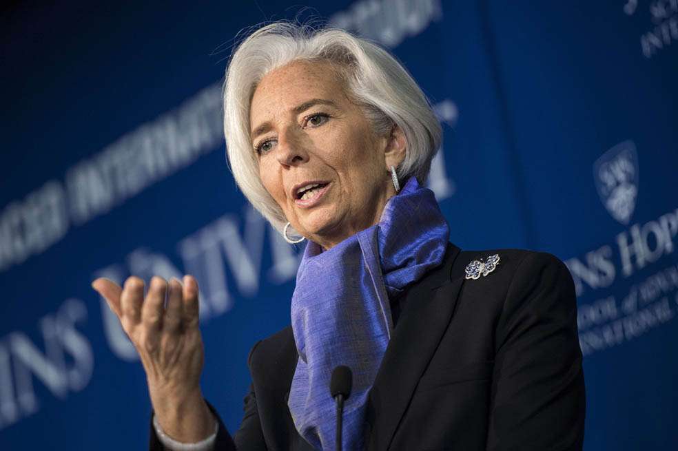 Christine Lagarde, presidenta del FMI, estima que la economía mundial tendrá un crecimiento lento en los próximos años. / AFP