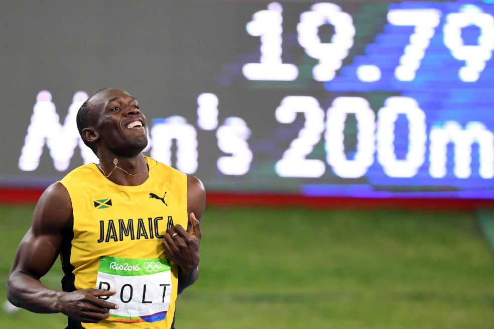 Usian Bolt ganador de la triple corono en Río de Janeiro. Foto: AFP