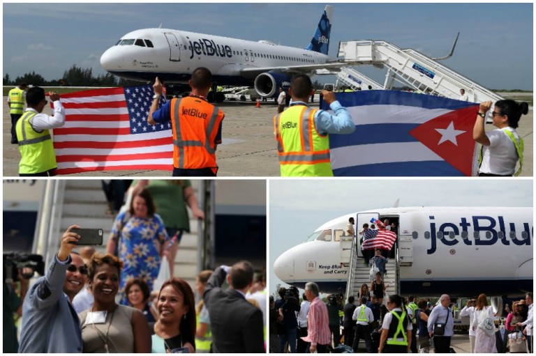 Histórico: aterrizó en suelo cubano el primer vuelo regular con EE.UU.